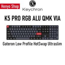 Load image into Gallery viewer, Keycrhon K5 Pro RGB Low Profile HotSwap QMK/VIA Wireless Mechanical Keyboard 108-keys 100% ANSI Layout
