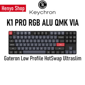 Keychron K1 Pro RGB ALU Low Profile HotSwap QMK/VIA Wireless Mechanical Keyboard 87-keys 80% TKL ANSI Layout