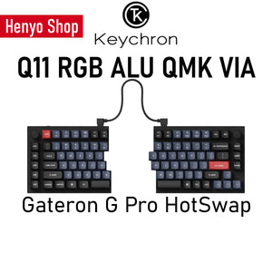 Keychron Q11 RGB HotSwap QMK/VIA ALU Mechanical Keyboard 91-keys 75% SplitDesign Knobs ANSI Layout