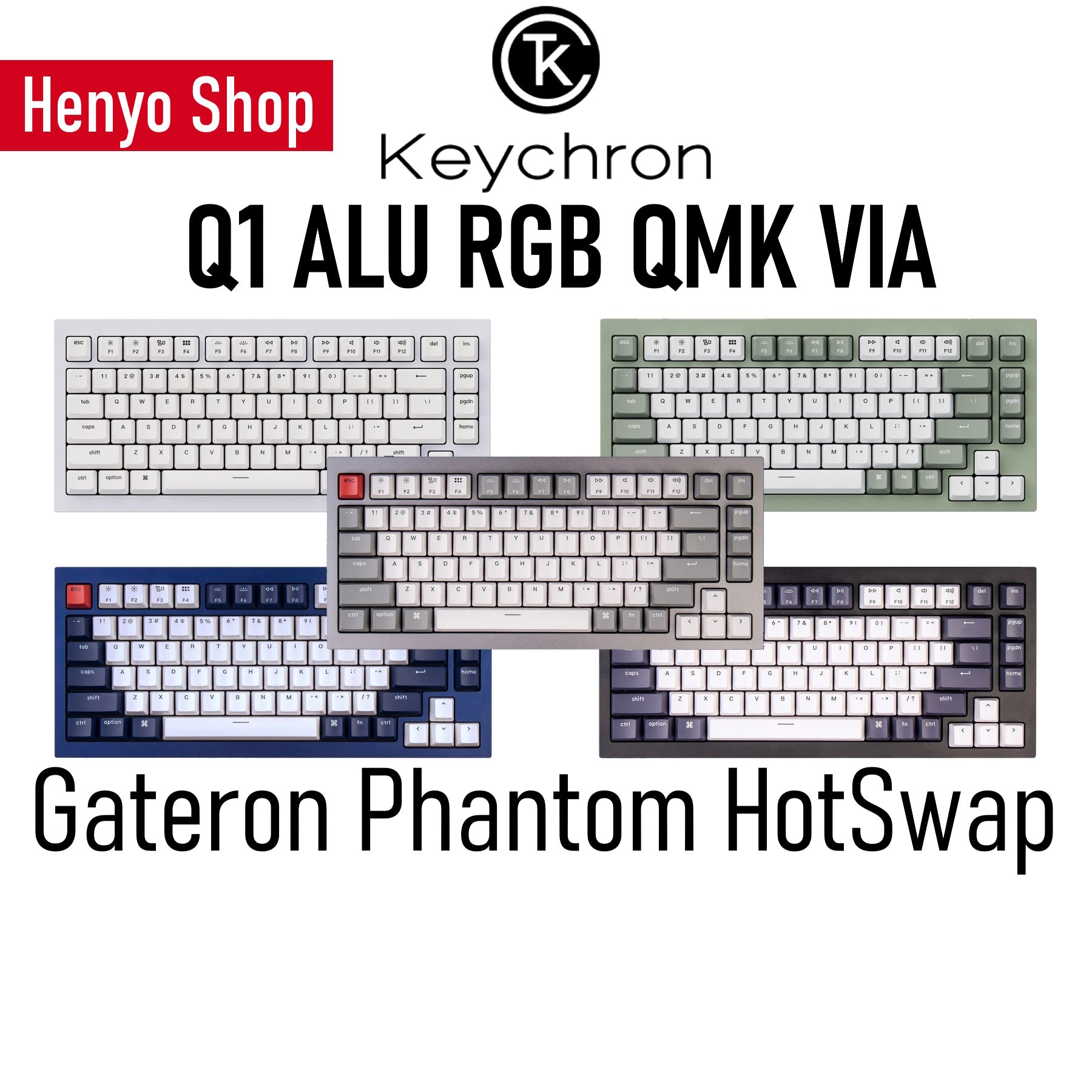 Keychron Q1 QMK Custom Mechanical Keyboard 82-keys 75% Layout