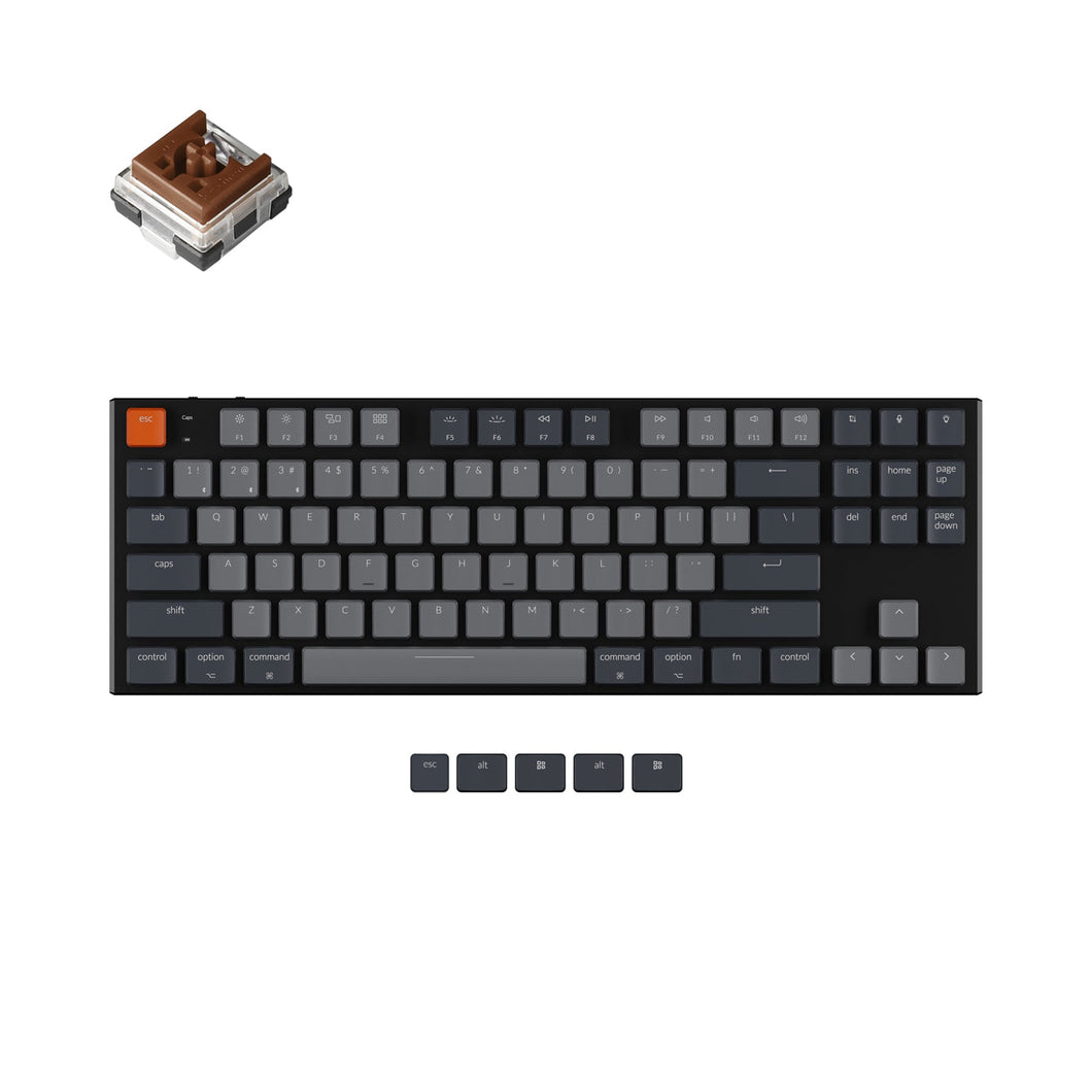 Keychron K1v5 Wireless Aluminum Low-Profile Mechanical Keyboard RGB HotSwap 87-keys TKL Layout