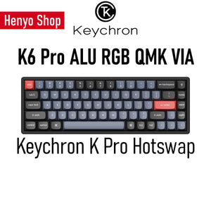 Keychron K6 Pro QMK Wireless Mechanical Keyboard RGB ALU HotSwap 68-keys 65% ANSI Layout